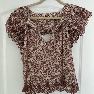 AE77 Chic Floral Lace Blouse